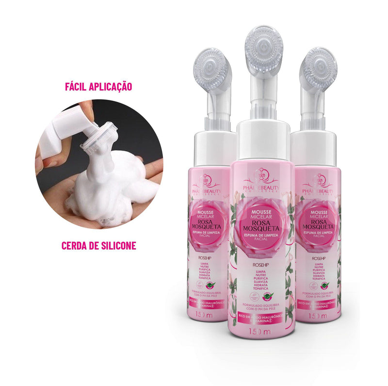 Mousse Micelar Rosa Mosqueta PHÁLLEBEAUTY - 150ml