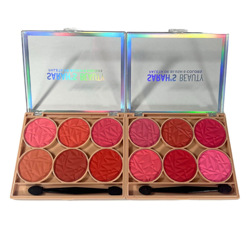A Paleta de Blush Sarah' Beauty 6 Colores