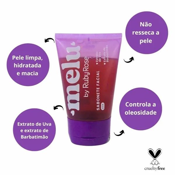 Sabonete facial Melu by Ruby Rose 100ml